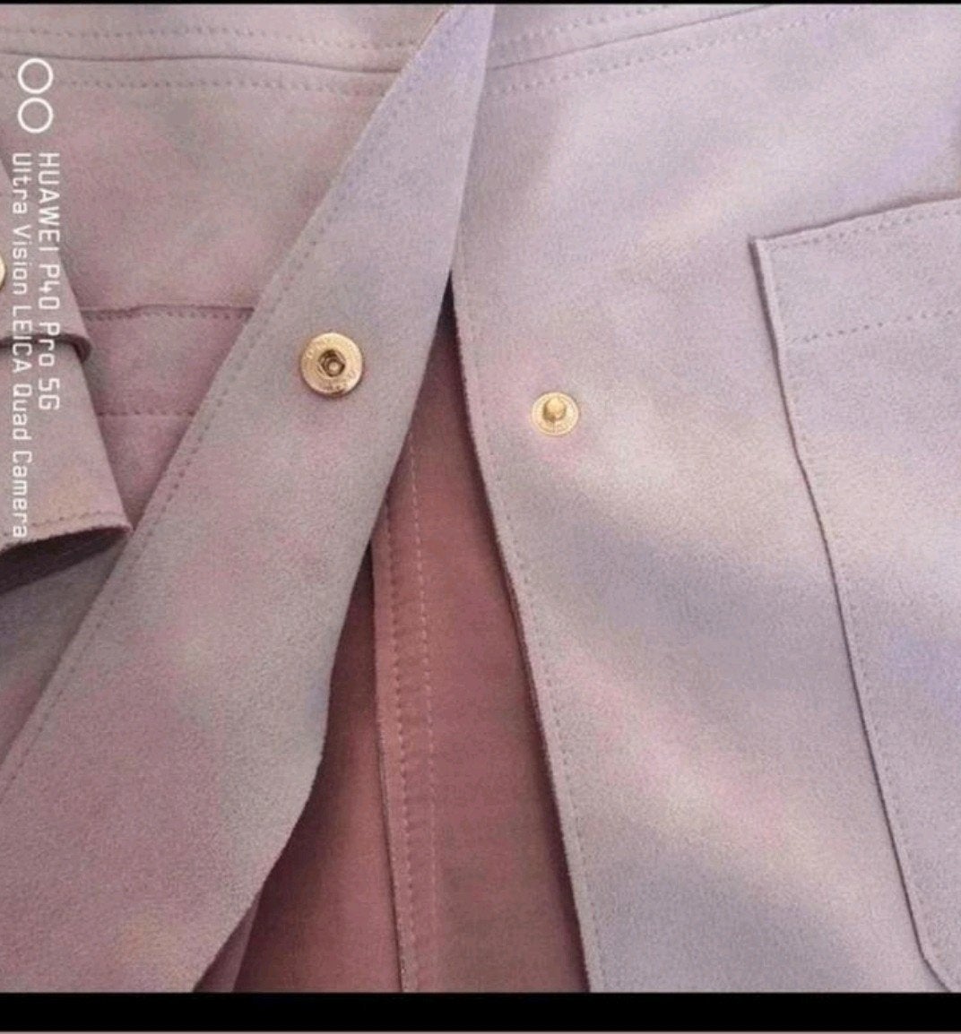 Only Oudroze Suedine Jas / Long Blazer – Maat 38 – Zacht Roz, Maat 38/40 (M), Only, Ophalen of Verzenden, Zo goed als nieuw