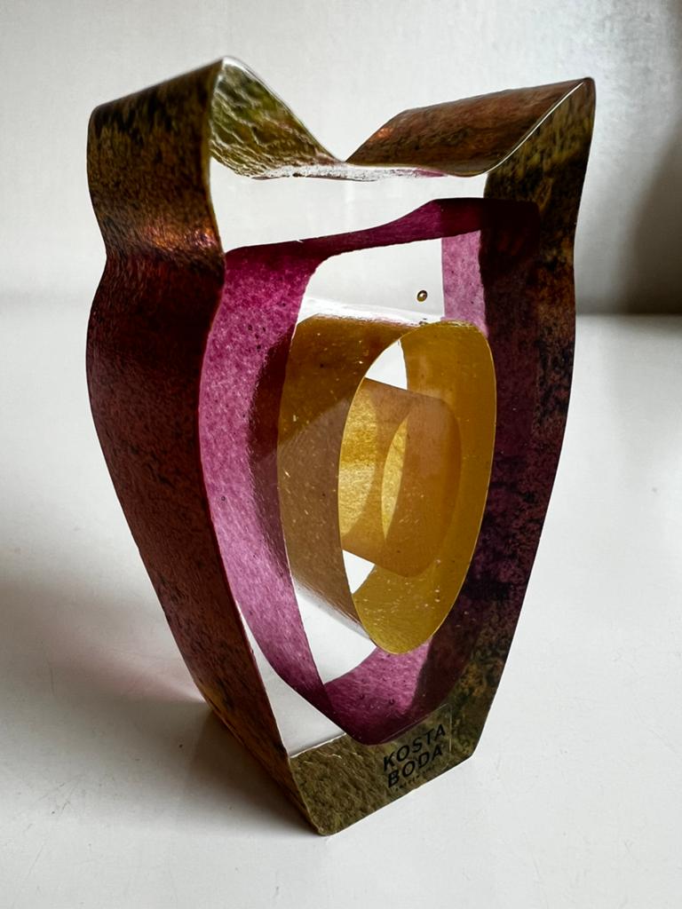 Kosta Boda Art Glass Bertil Vallien Uil ‘Night Eyes’ 1993, Antiek en Kunst, Ophalen of Verzenden