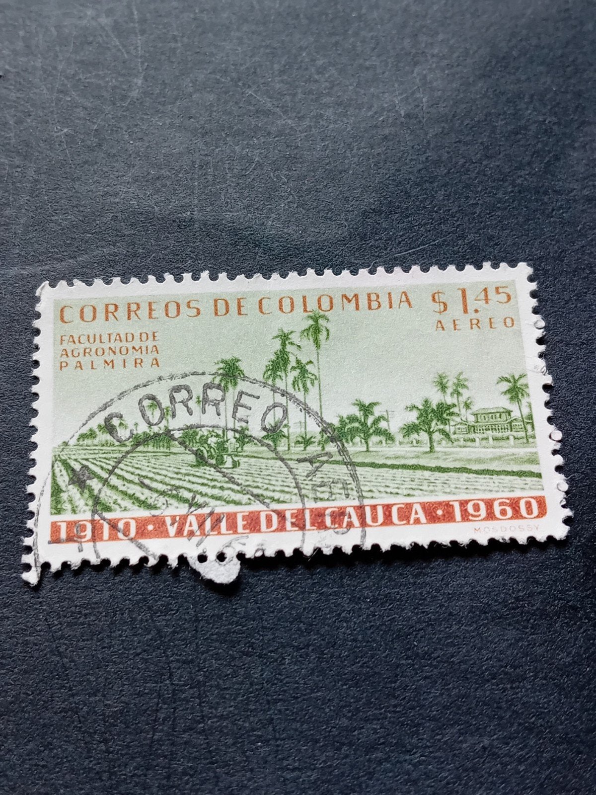 Colombia 1960 Luchtpost zegel - Faculteit Agronomie Palmira, Ophalen of Verzenden, Zuid-Amerika