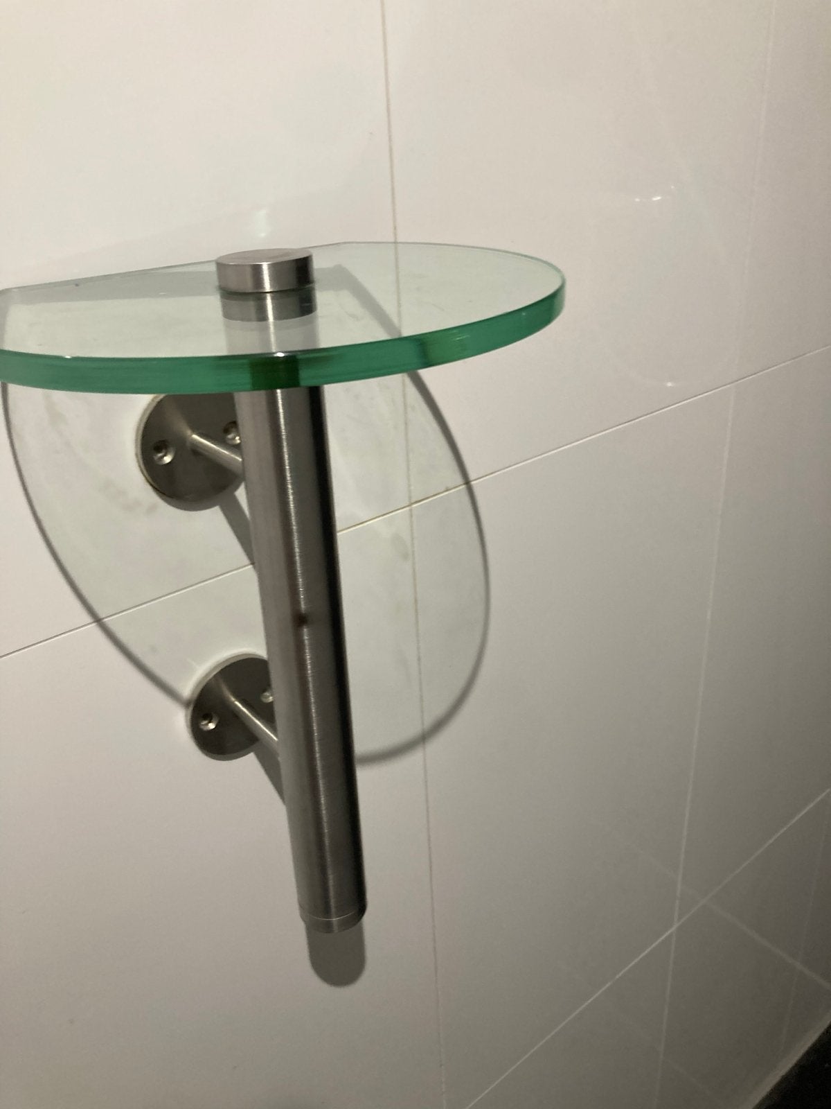 Glazen plankje met RVS houder, Ophalen, Minder dan 50 cm, Gebruikt, Overige typen