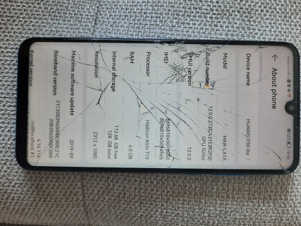 Huawei P30 Lite, Ophalen, Gebruikt, Zwart, Touchscreen