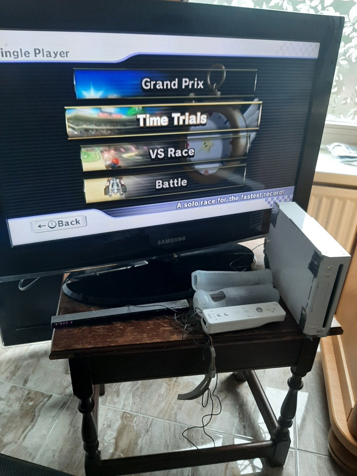 Wii  met controllers en game  Mario Kart, Spelcomputers en Games, Ophalen of Verzenden, Gebruikt, Met 2 controllers, Met games