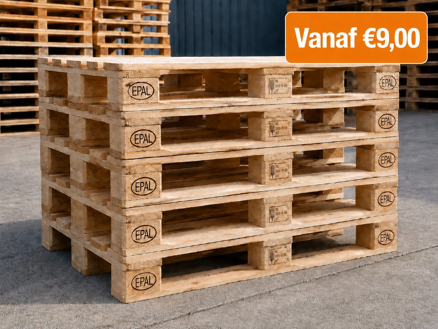 EUROPALLETS TE KOOP INCLUSIEF TRANSPORT, Ophalen, 25 tot 50 mm, Zo goed als nieuw, Pallet
