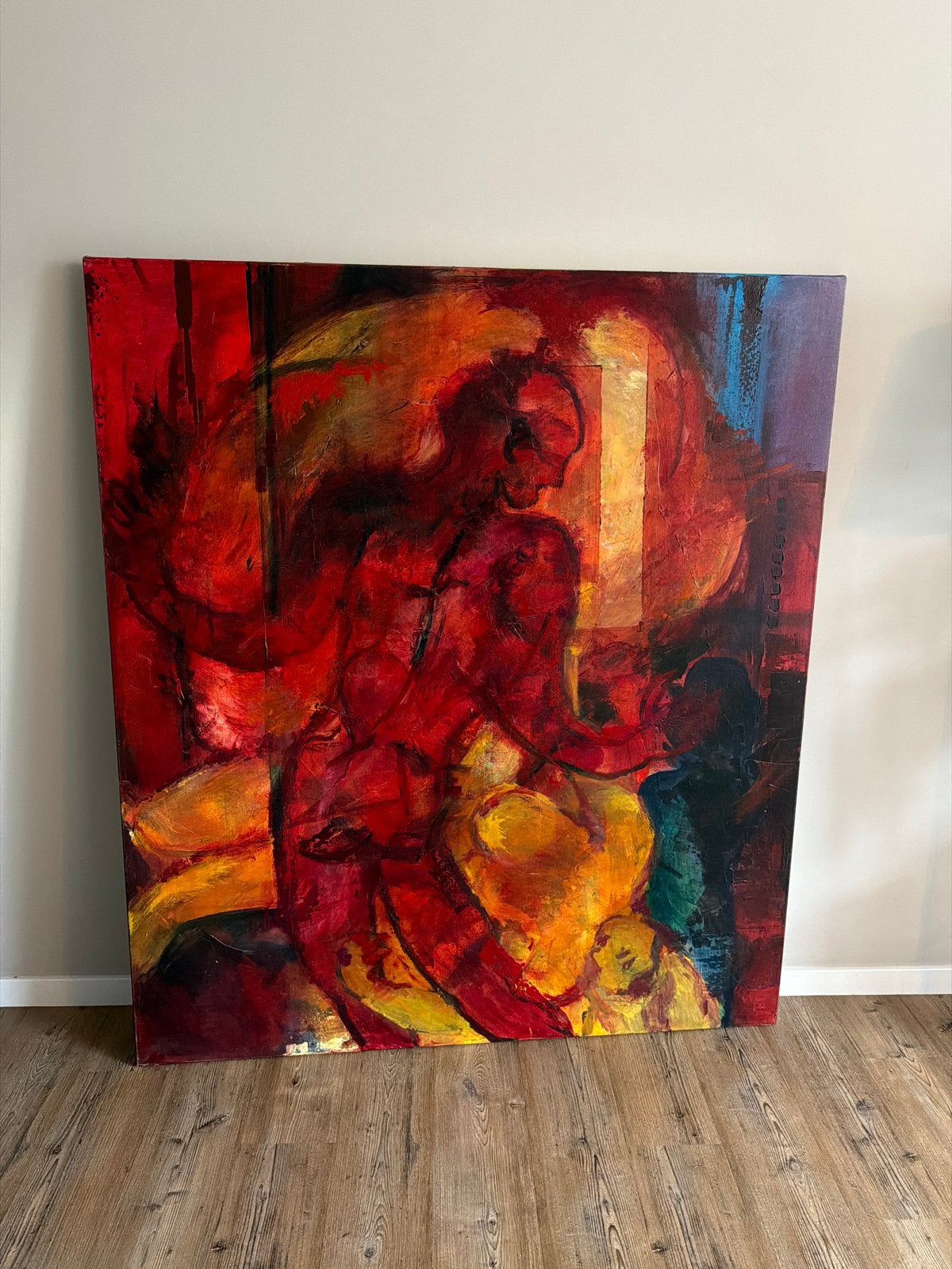 Groot schilderij Kathe Ruyssenaars - 160x140 cm, Ophalen