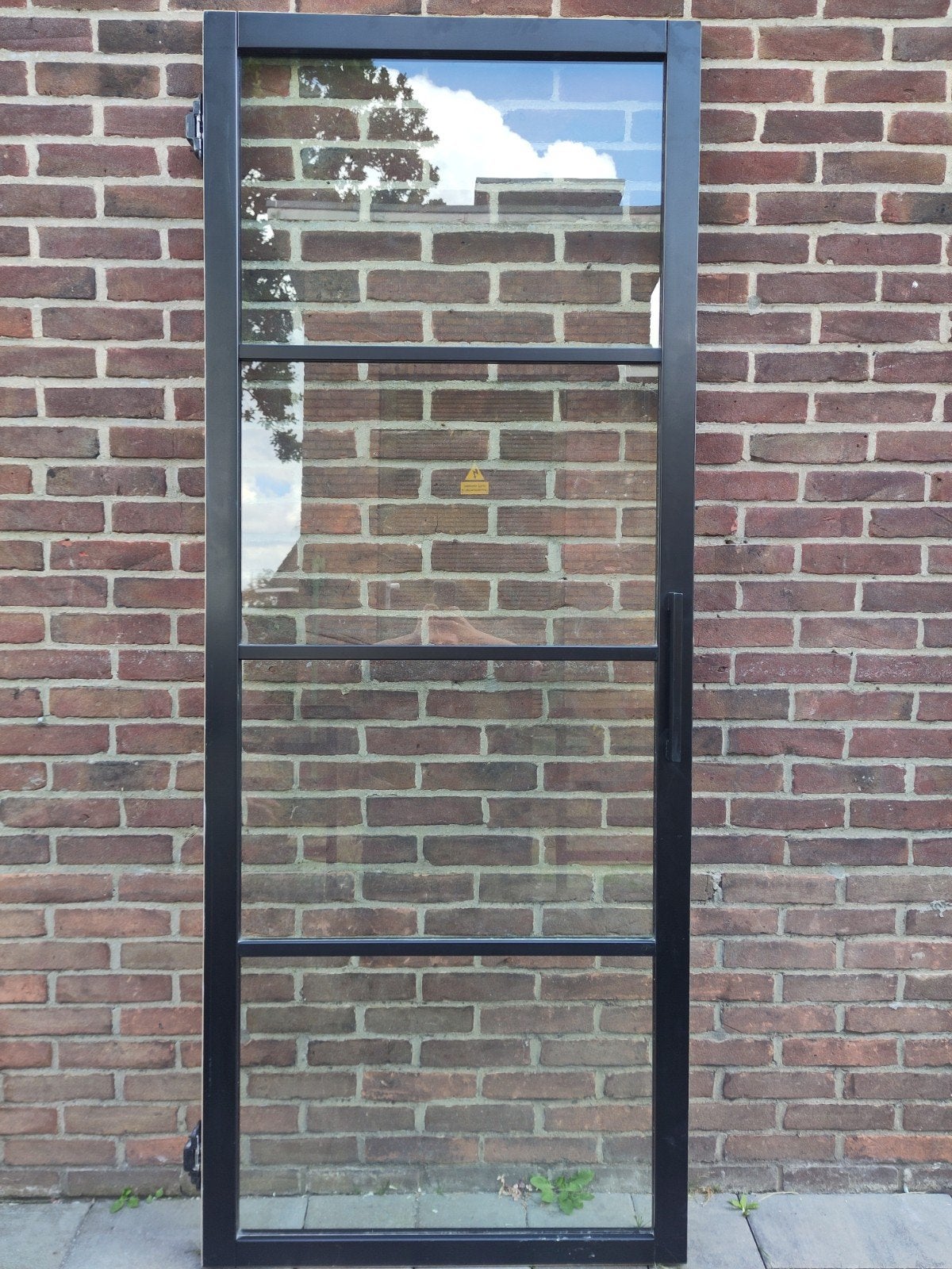 Zwarte houten paneeldeur met glas, 80 tot 100 cm, Binnendeur, Ophalen of Verzenden, Zo goed als nieuw