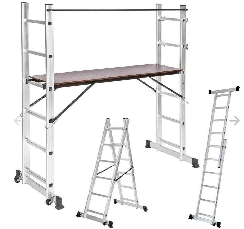 Toolmania Multifunctionele Ladder - Steiger Stelling, Doe-het-zelf en Verbouw, Steigers, Ophalen, Nieuw, Rolsteiger of Kamersteiger