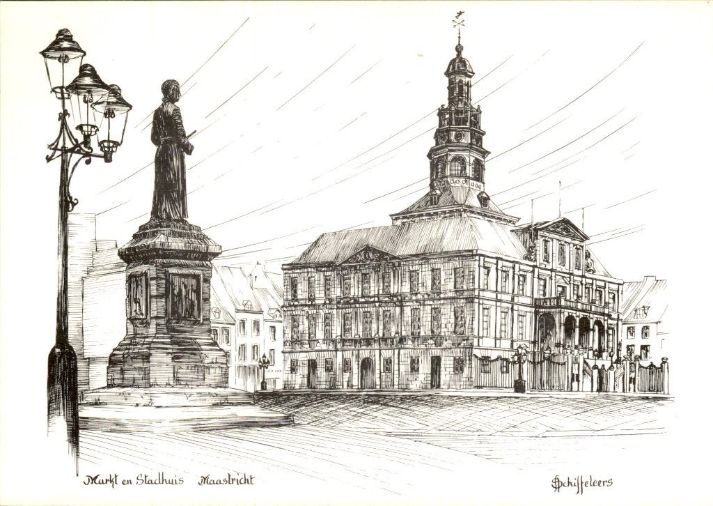 Maastricht - Stadhuis - Markt, Ophalen of Verzenden, 1960 tot 1980, Ongelopen, Limburg