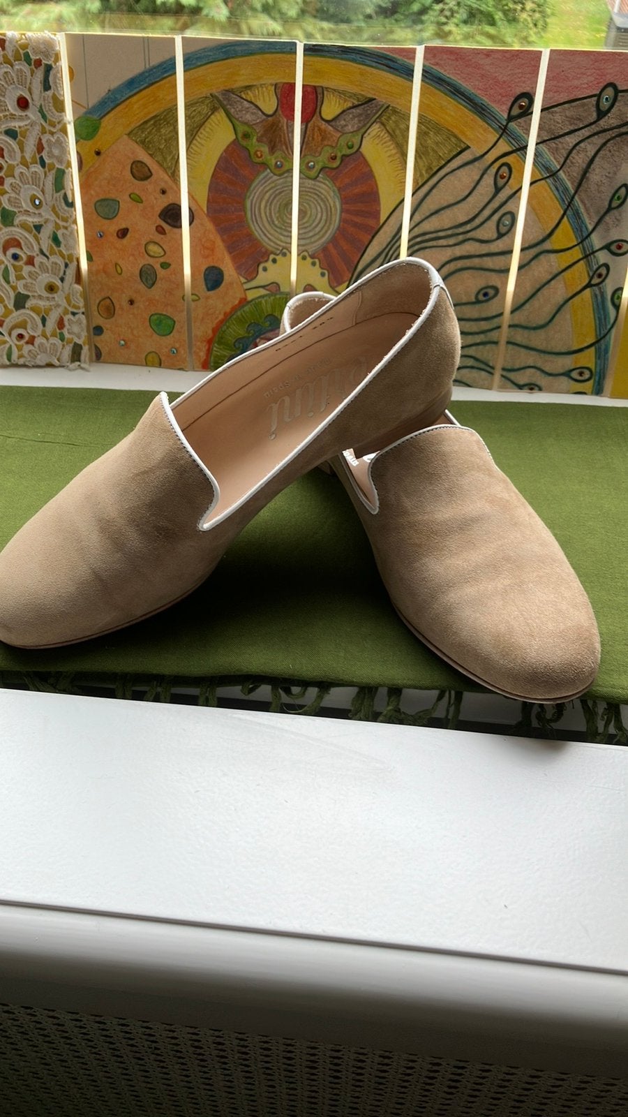 Pertini. Licht beige leren instappers. Maat 38,5, Pertini, Ophalen of Verzenden, Zo goed als nieuw, Instappers