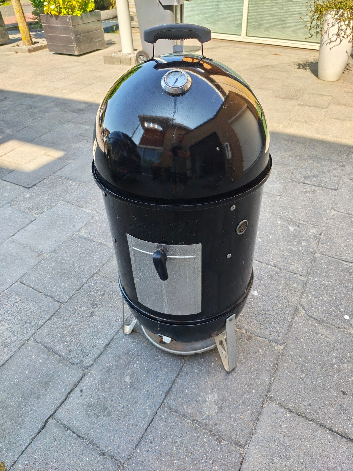 Weber Smokey Mountain 47 cm met extra's en Weber hoes, Ophalen, Zo goed als nieuw, Weber