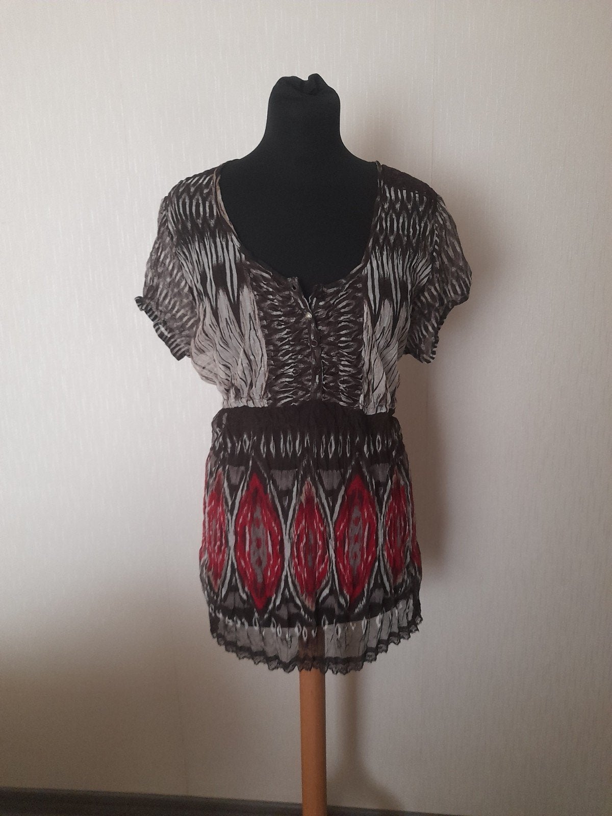 Ibiza Blouse Maat M - Zomerse Top met Patroon, Kleding | Dames, Maat 38/40 (M), Meerkleurig, Ophalen of Verzenden, Zo goed als nieuw