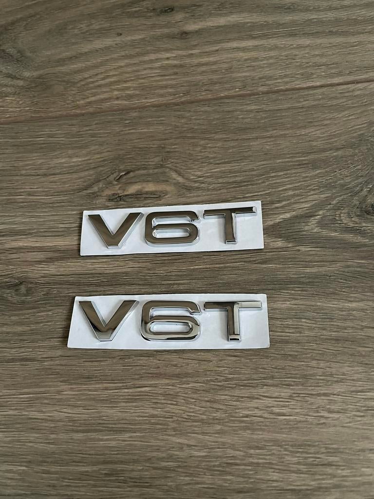 Chrome V6T logo tekoop Zijscherm S S4 S5 S6 S7 turbo RS Audi, Ophalen of Verzenden