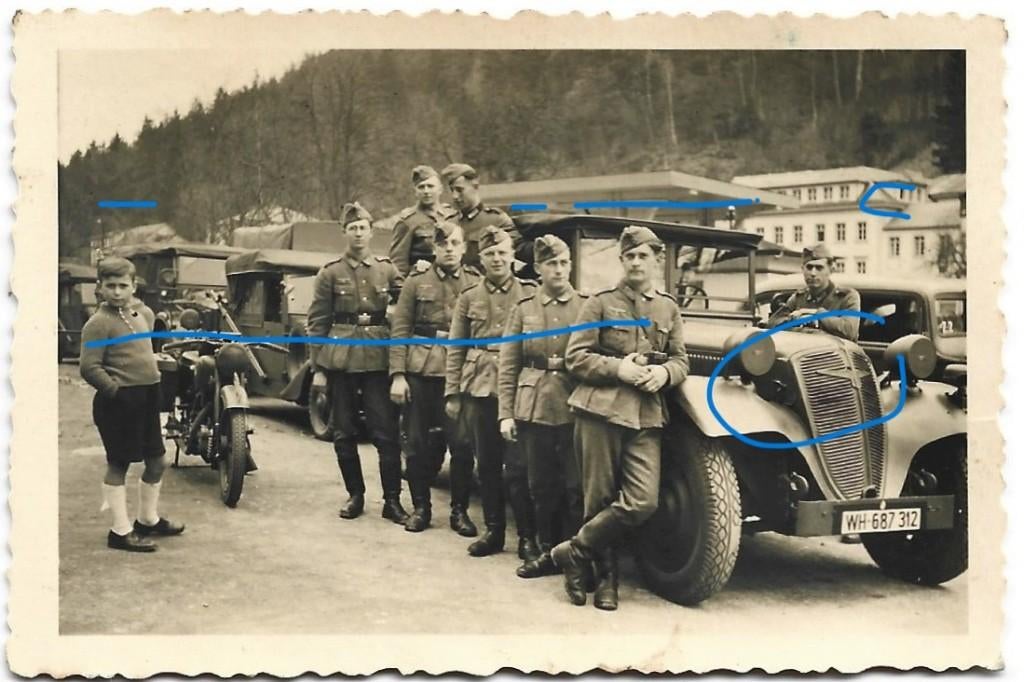 Adler Kübelwagen Wehrmacht WH foto soldaten, Verzenden, Landmacht, Duitsland, Foto of Poster