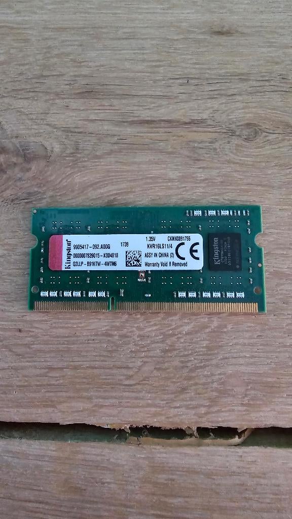 4GB Kingston DDR3 SODIMM @ 1.600MT/s 8x, Computers en Software, RAM geheugen, DDR3, Ophalen of Verzenden, Zo goed als nieuw, Laptop