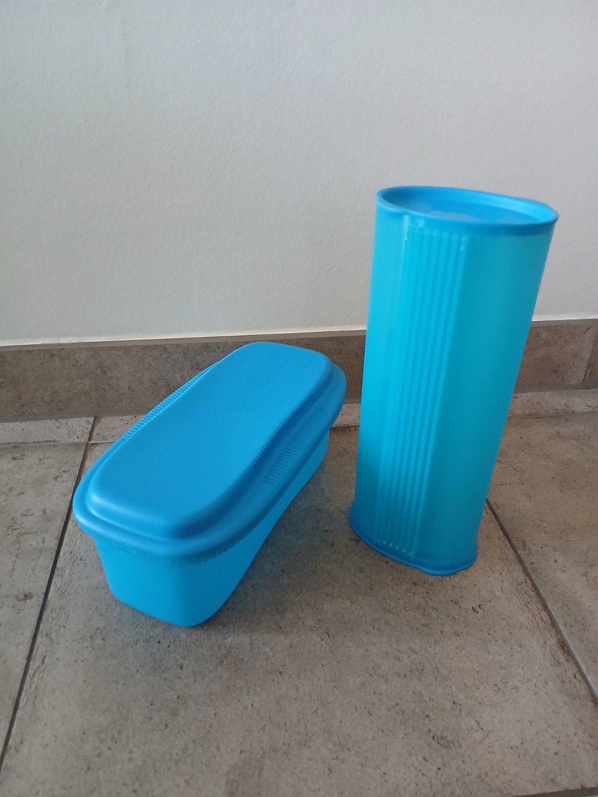 Tupperware Magnetron Pasta Spaghetti Noedels Maker 8 kopjes, Blauw, Overige typen, Ophalen of Verzenden, Met deksel