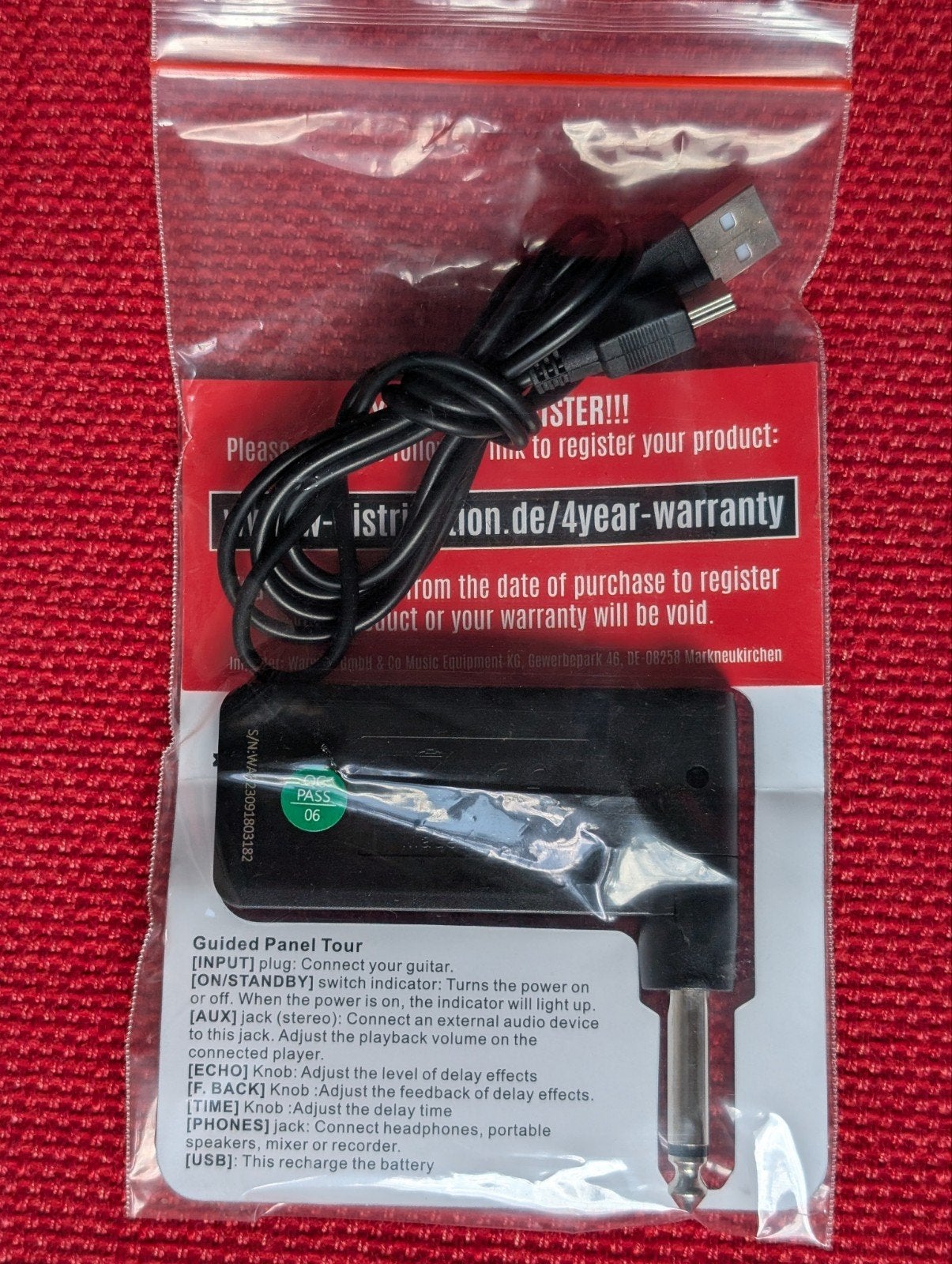 Xvive GA-5 Delay hoofdtelefoon-versterker voor (bas) gitaar, Ophalen of Verzenden, Zo goed als nieuw, Delay of Echo