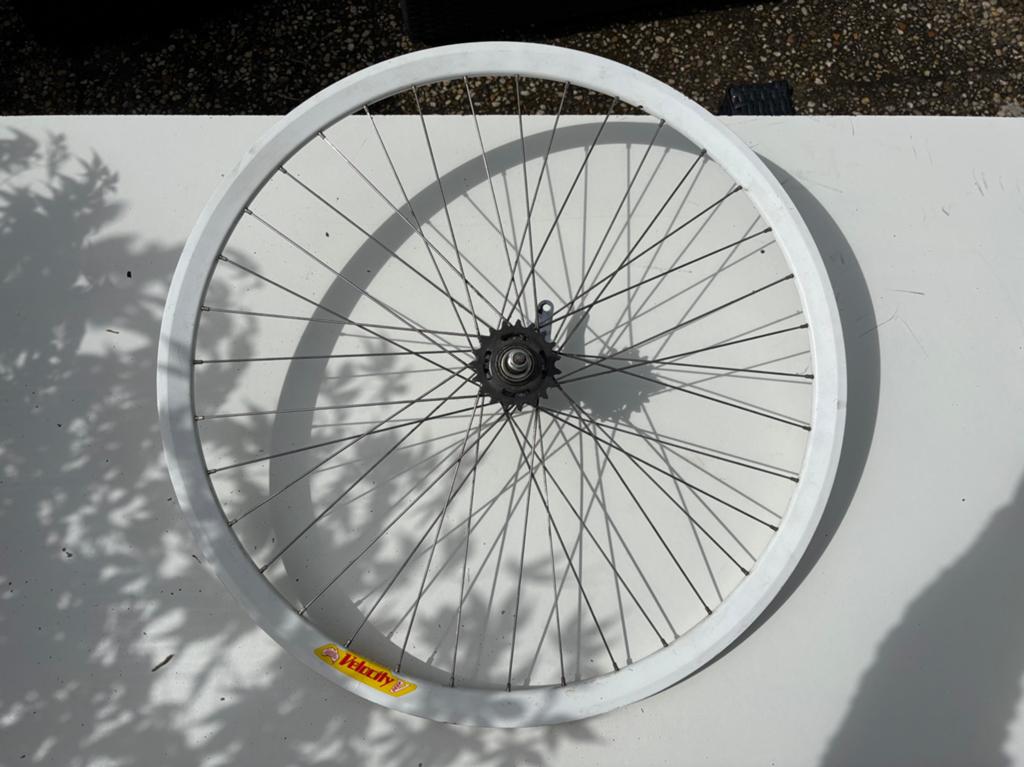 Velocity Deep V achterwiel met terugtraprem singlespeed, Fietsen en Brommers, Fietsonderdelen, Ophalen of Verzenden, Zo goed als nieuw