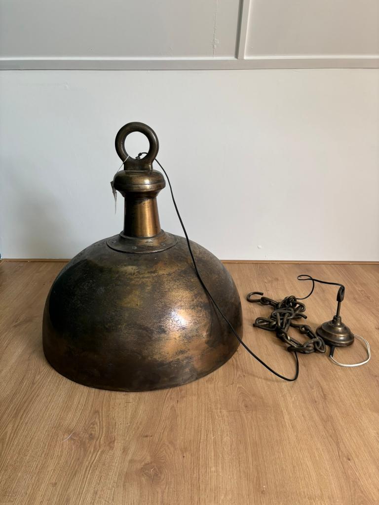 PTMD Industriële XXL Hanglamp Ø69 cm – Aluminium Brass, Huis en Inrichting, Lampen | Hanglampen, Ophalen, Nieuw, Minder dan 50 cm