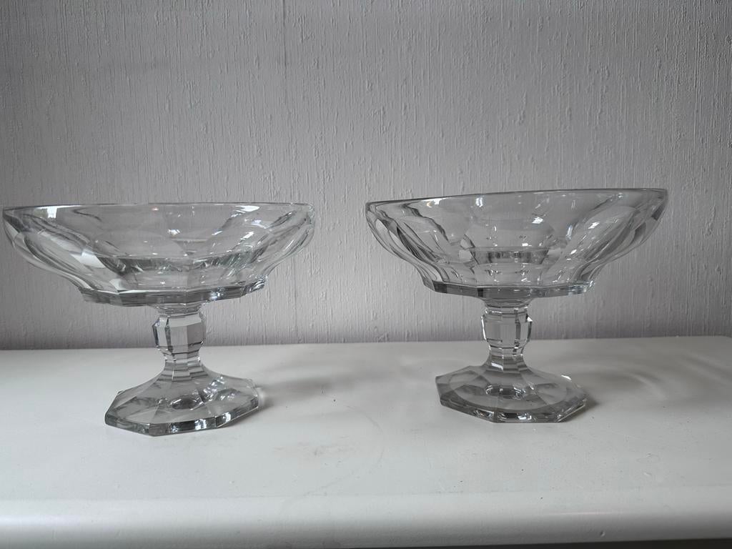 2 Glazen Schalen op Voet, Ophalen of Verzenden