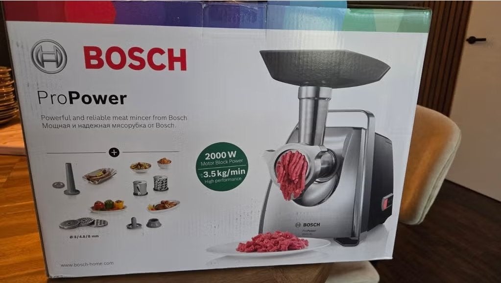 Bosch ProPower Vleesmolen 2000W - Nieuw in doos, Witgoed en Apparatuur, Ophalen, 4 liter of meer, Nieuw, 3 snelheden of meer