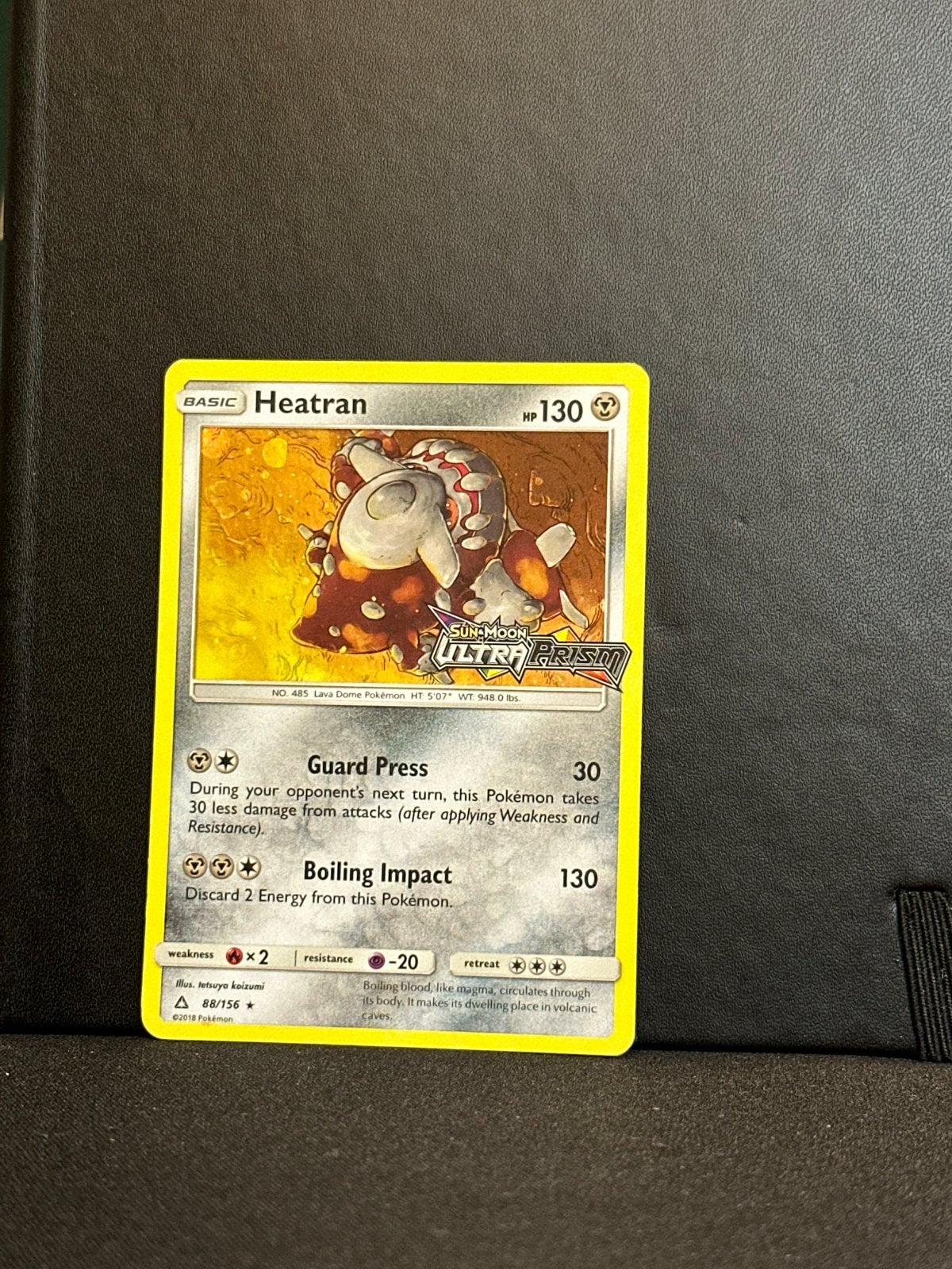 Heatran (Ultra Prism 88/156) Ultra Prism Holo Stamp, Ophalen of Verzenden, Zo goed als nieuw, Losse kaart