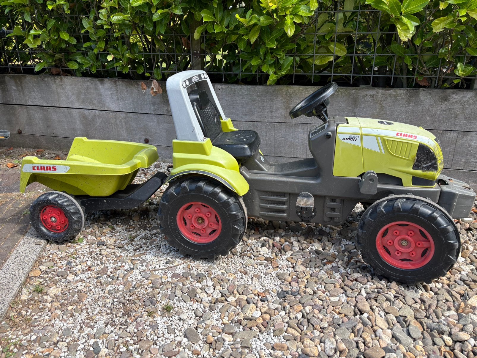Claas traptractor met aanhanger, Ophalen, Gebruikt