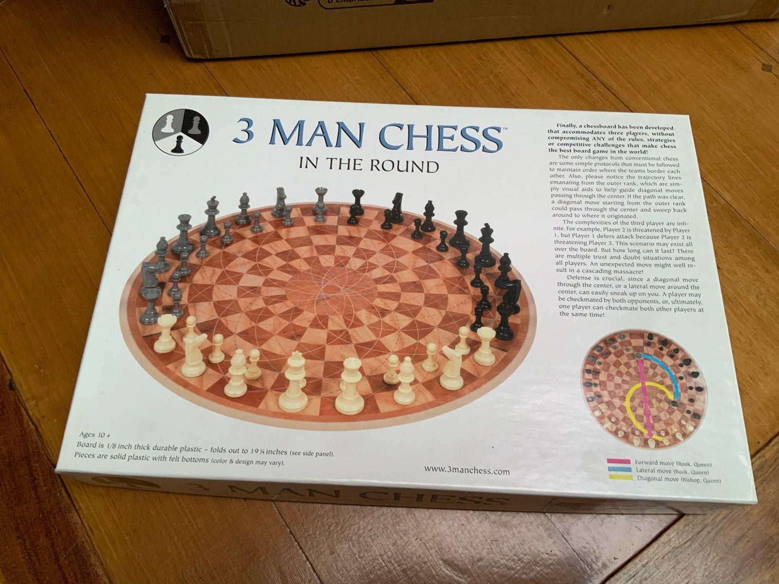 3 Man Chess In The Round - Uniek Schaakspel voor 3 Spelers, Drie of vier spelers, Ophalen of Verzenden, Nieuw