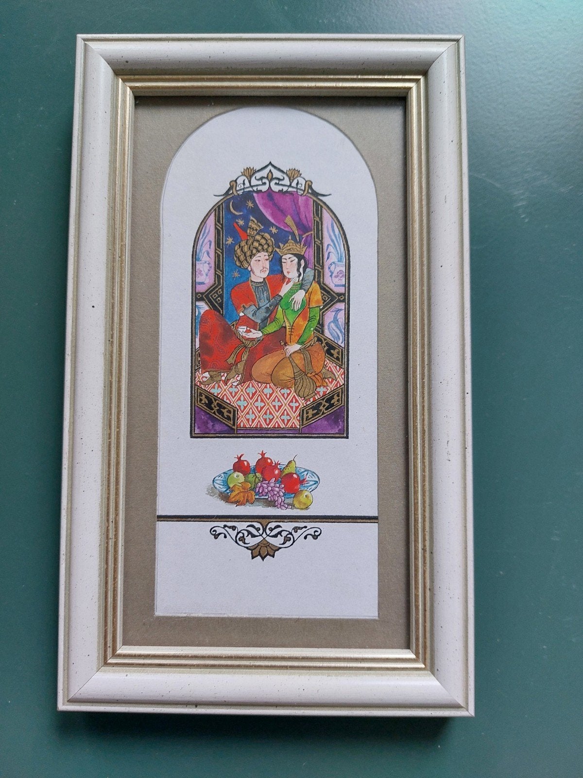Ingelijste miniatuurschildering uit Tashkent, Uzbekistan, Ophalen of Verzenden
