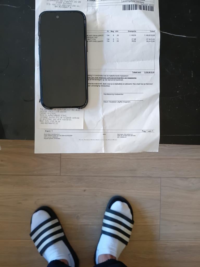 Apple iPhone air inclusief bon, Telecommunicatie, Mobiele telefoons | Apple iPhone, 256 GB, Overige modellen, Zwart, Ophalen of Verzenden