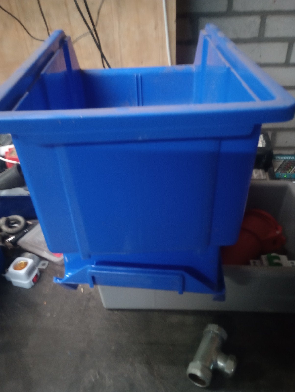 Blauwe magazijnbak / opbergbak, Ophalen, Gebruikt, Minder dan 50 cm, Minder dan 40 cm