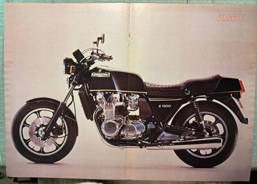 Poster 1979 Kawasaki Z1300, Verzenden, Zo goed als nieuw, Motoren