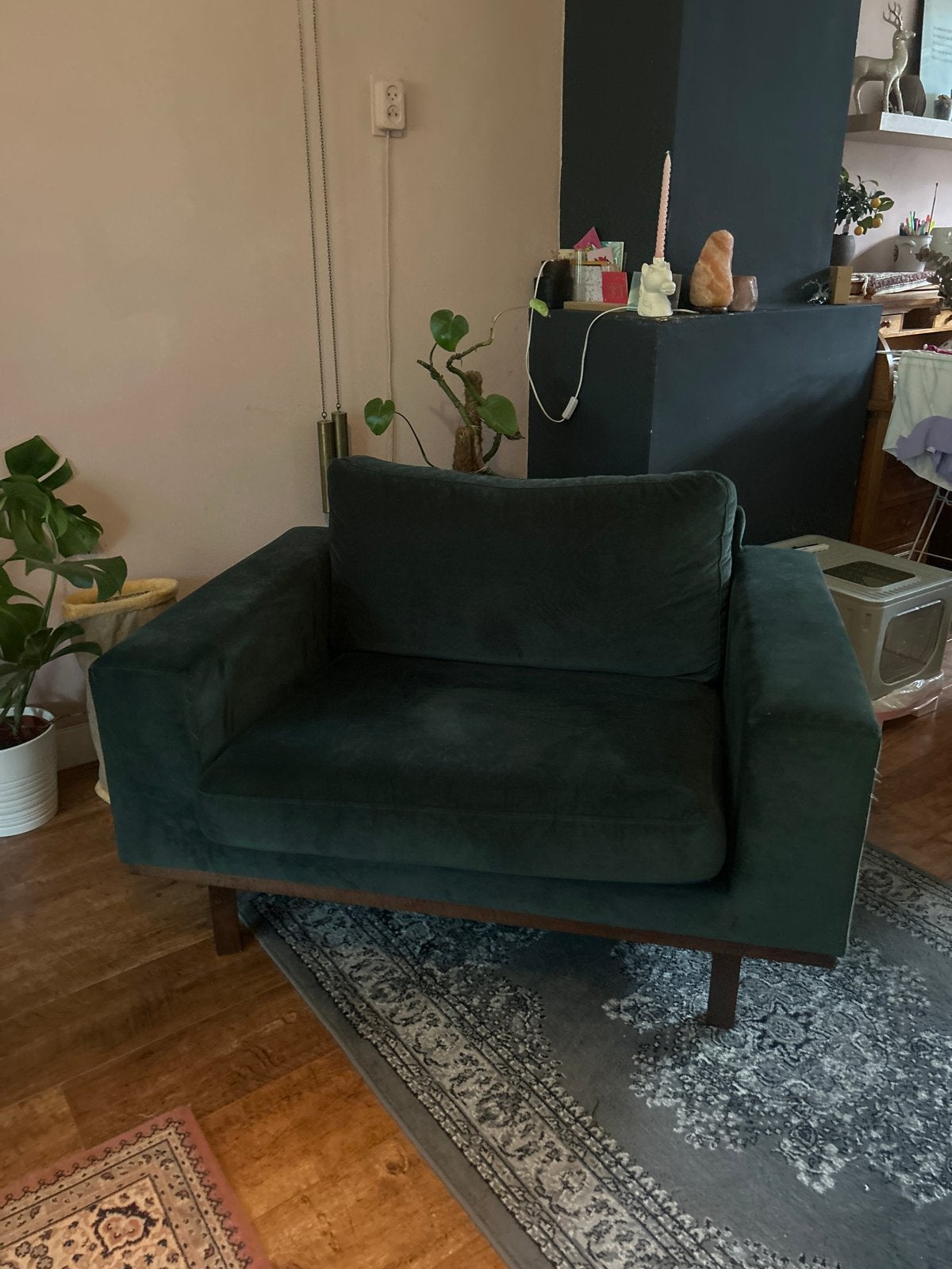 Donkergroene Sissy Boy Love Seat - Heerlijk comfortabel, Huis en Inrichting, Ophalen, Gebruikt, 75 tot 100 cm, 100 tot 125 cm