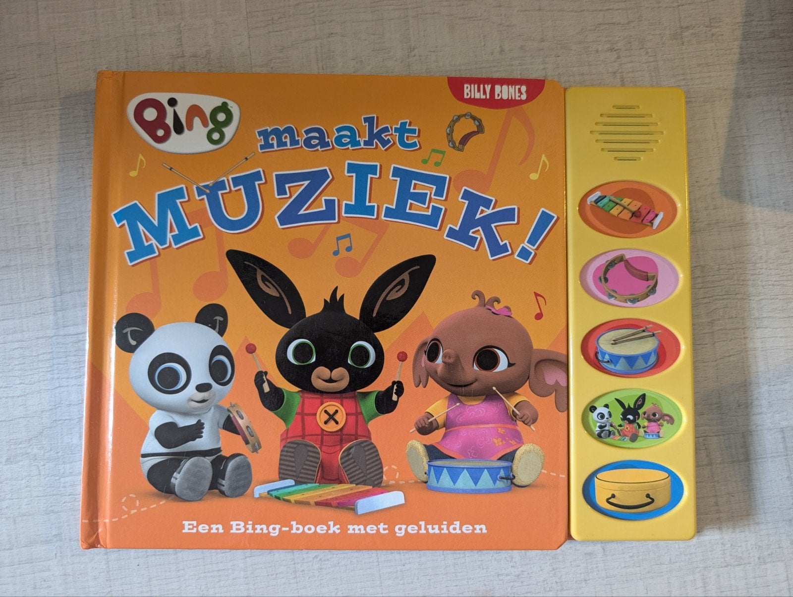 Bing maakt muziek! Geluidenboek, Billy Bones, Ophalen of Verzenden, Zo goed als nieuw, 2 tot 3 jaar