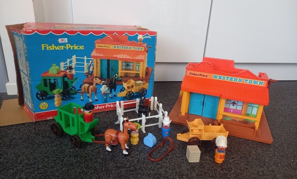 * Vintage Western Town Fisher Price 934 compleet *, Ophalen of Verzenden, Gebruikt