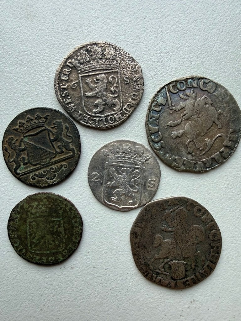 Lot Nederlandse munten 6 stuks, Ophalen of Verzenden, Nederland, Munten