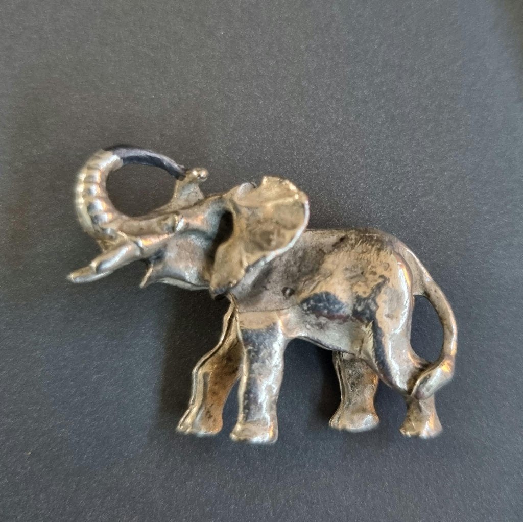 Zilveren beeldje/tafelstukje olifant, Ophalen of Verzenden, Gebruikt, Dier