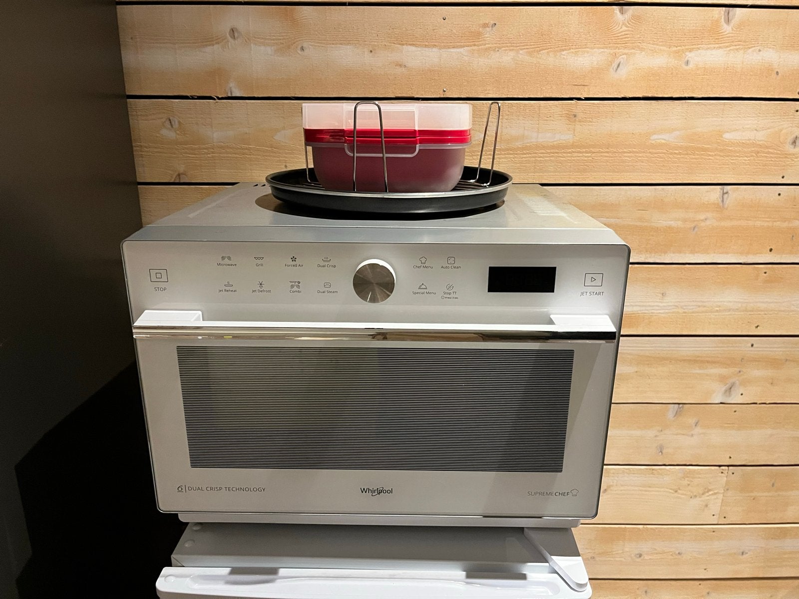 Whirlpool MWP 339 SW Combimagnetron oven - netjes en schoon, Ophalen, Combimagnetron, Zo goed als nieuw, Draaiplateau