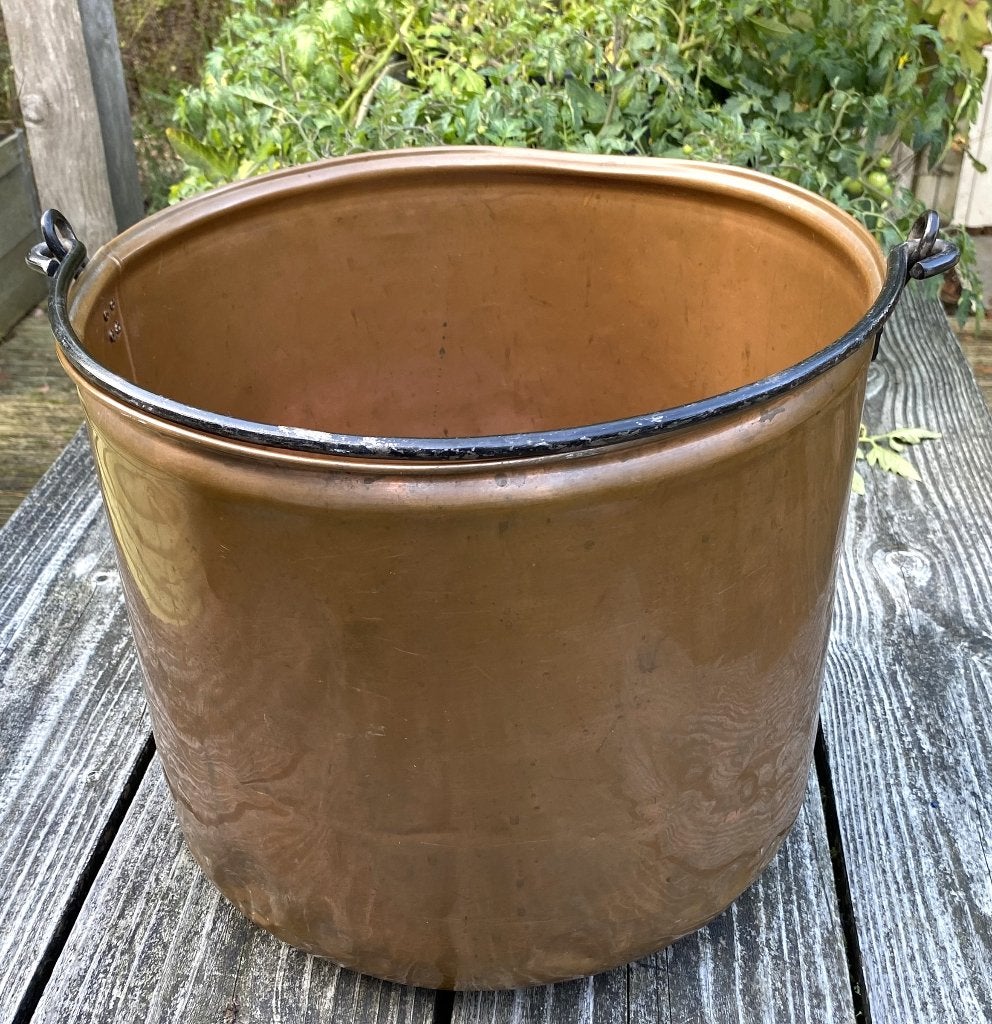 Leuke Antieke Koperen Pot - brocante landelijk vintage, Ophalen of Verzenden