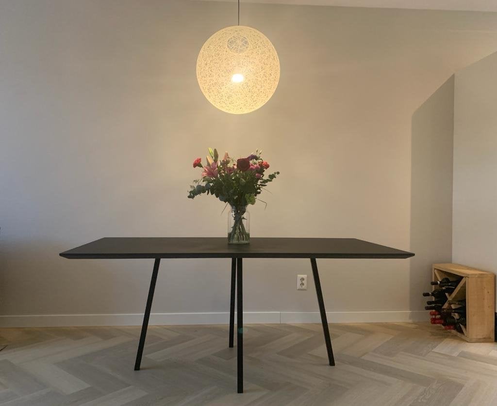 Moderne zwarte eettafel van fenix 180x90, Huis en Inrichting, Ophalen, Gebruikt, 50 tot 100 cm, Vier personen