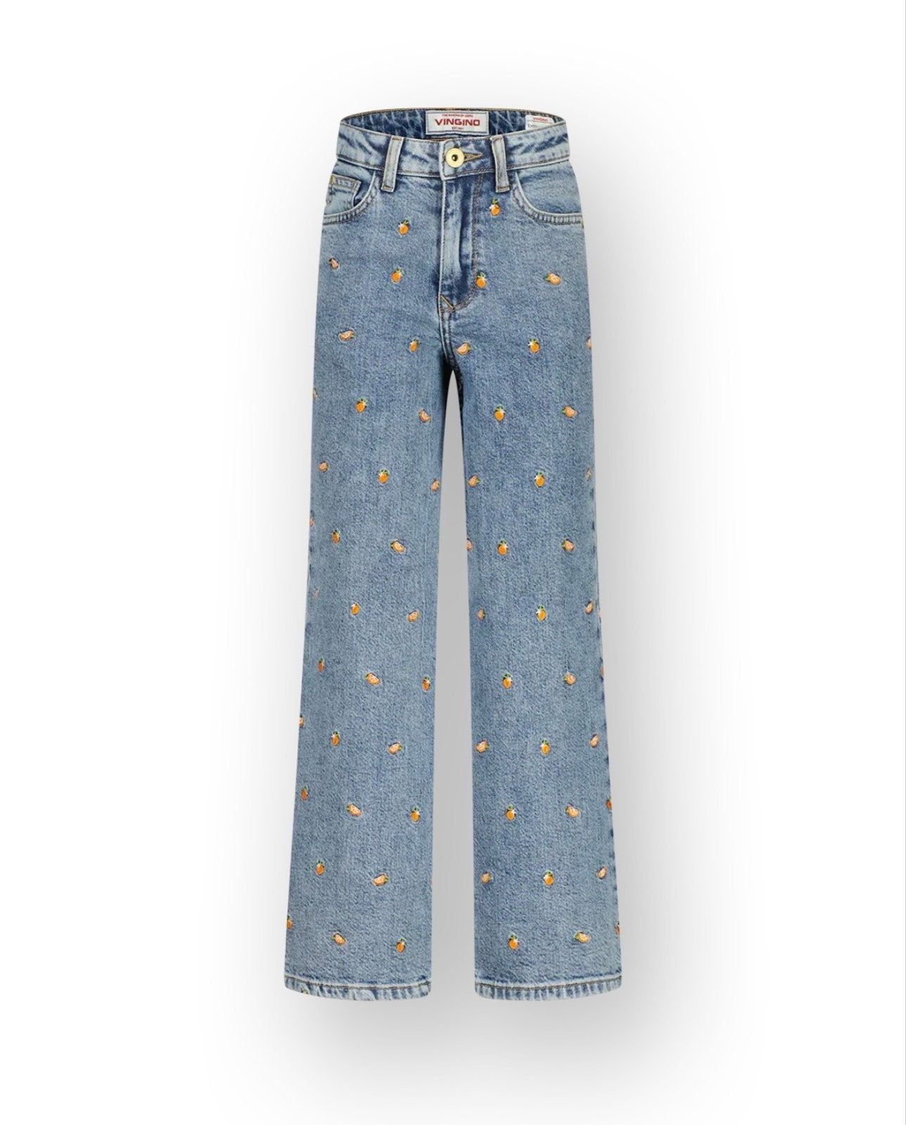 Vingino spijkerbroek met fruitprint, Ophalen of Verzenden, Nieuw, Jongen of Meisje, Broek