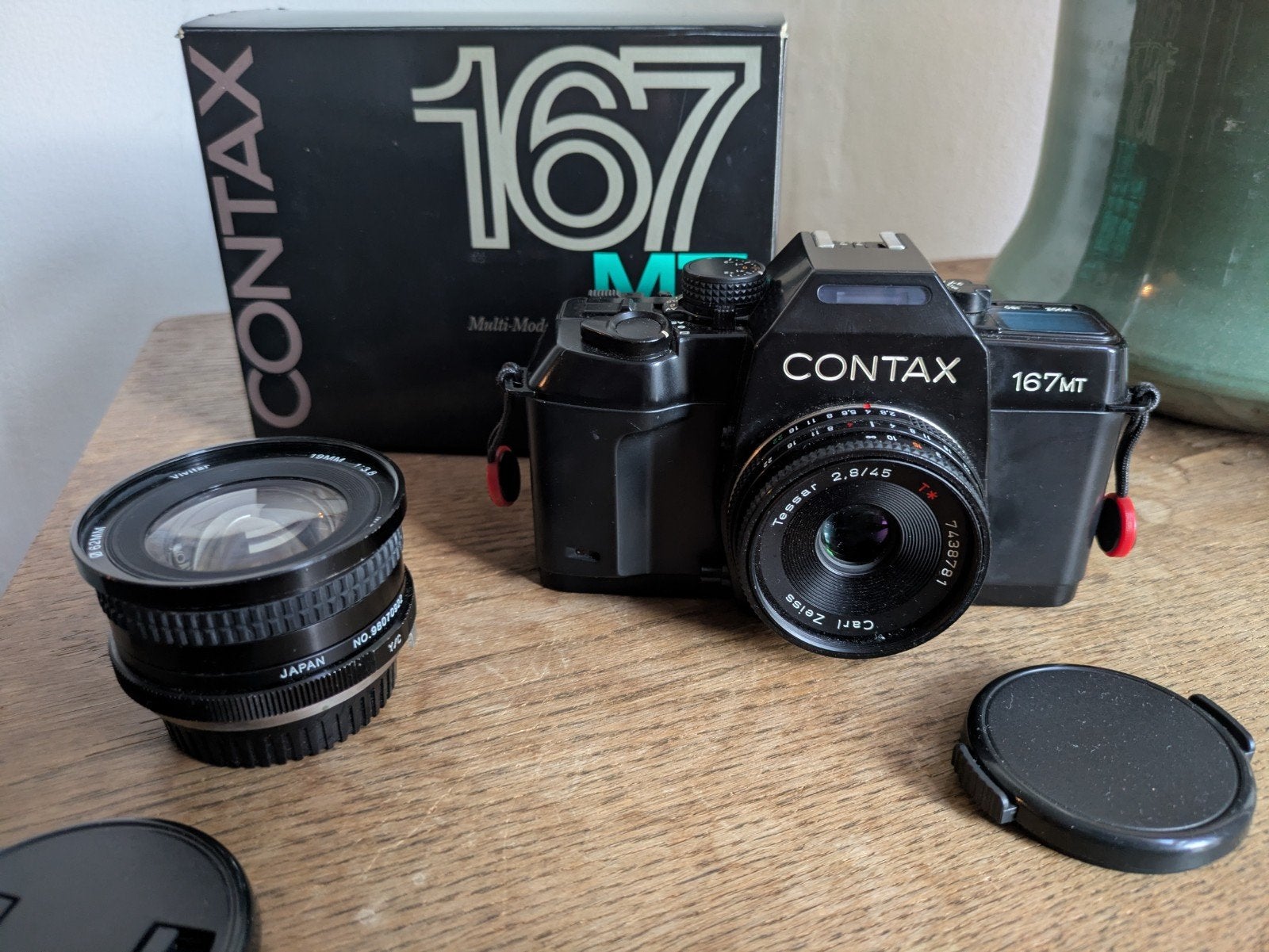 Contax 167MT met 45mm tessar en ultra wide lens, Ophalen of Verzenden, Zo goed als nieuw, Spiegelreflex, Overige Merken