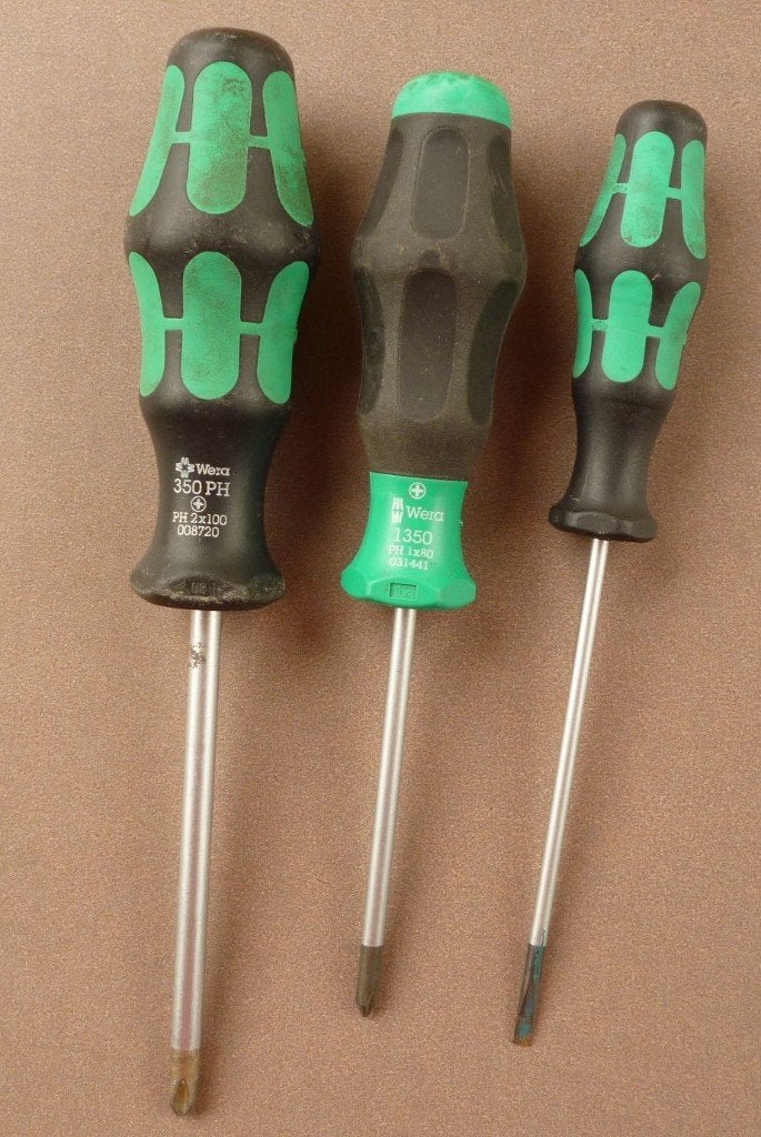 SCHROEVENDRAAIERS WERA 3 stuks 2x kruiskop 1x plat, Doe-het-zelf en Verbouw, Gereedschap | Handgereedschap, Ophalen of Verzenden