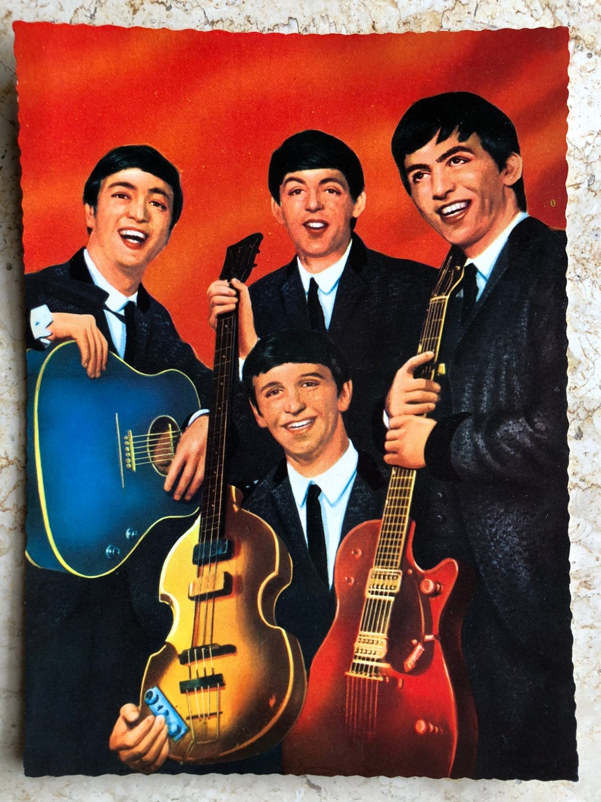 The Beatles / oude kaart prent ansichtkaart, Verzamelen, Muziek, Artiesten en Beroemdheden, Ophalen of Verzenden, Zo goed als nieuw