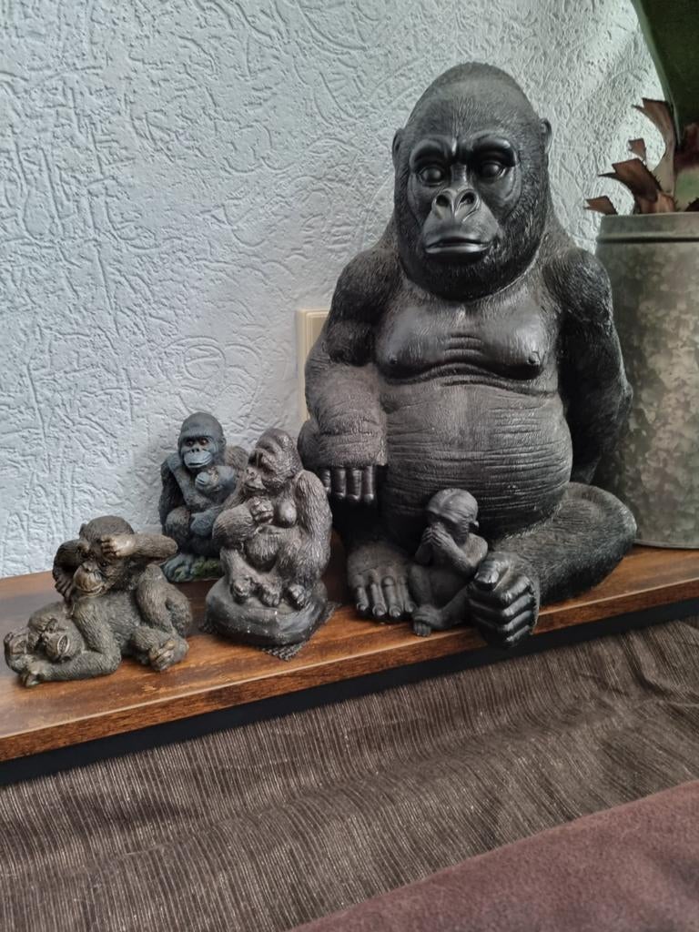 Apen familie, Verzamelen, Ophalen of Verzenden, Zo goed als nieuw, Wild dier, Beeldje of Figuurtje