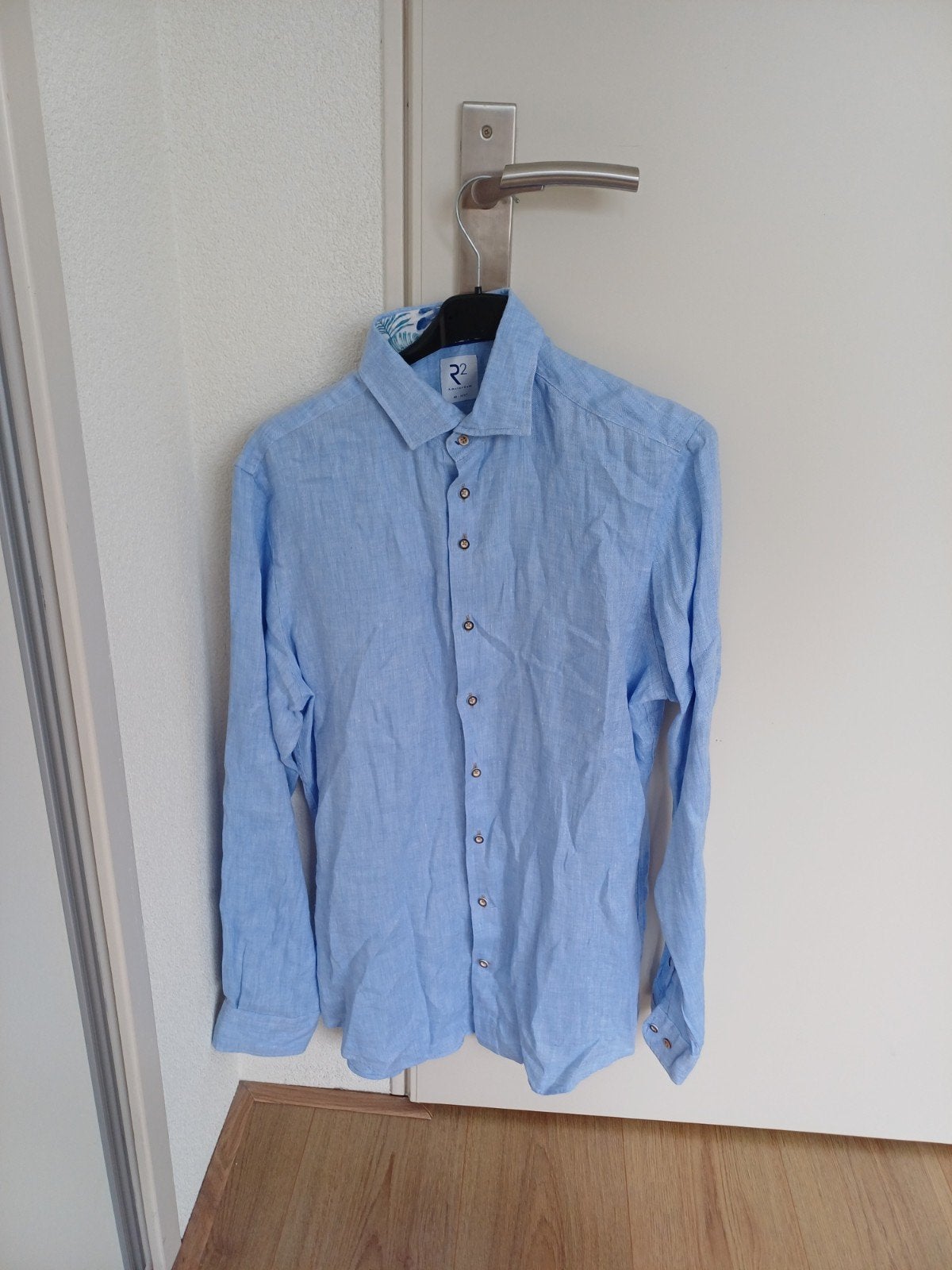 Overhemd R2 Amsterdam maat M, Blauw, Zo goed als nieuw, R2 Amsterdam, Halswijdte 39/40 (M)
