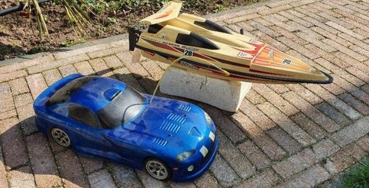 Complete RC Hobby Auto+Boot, Hobby en Vrije tijd, Ophalen, Gebruikt, Auto offroad, Schaal 1:10