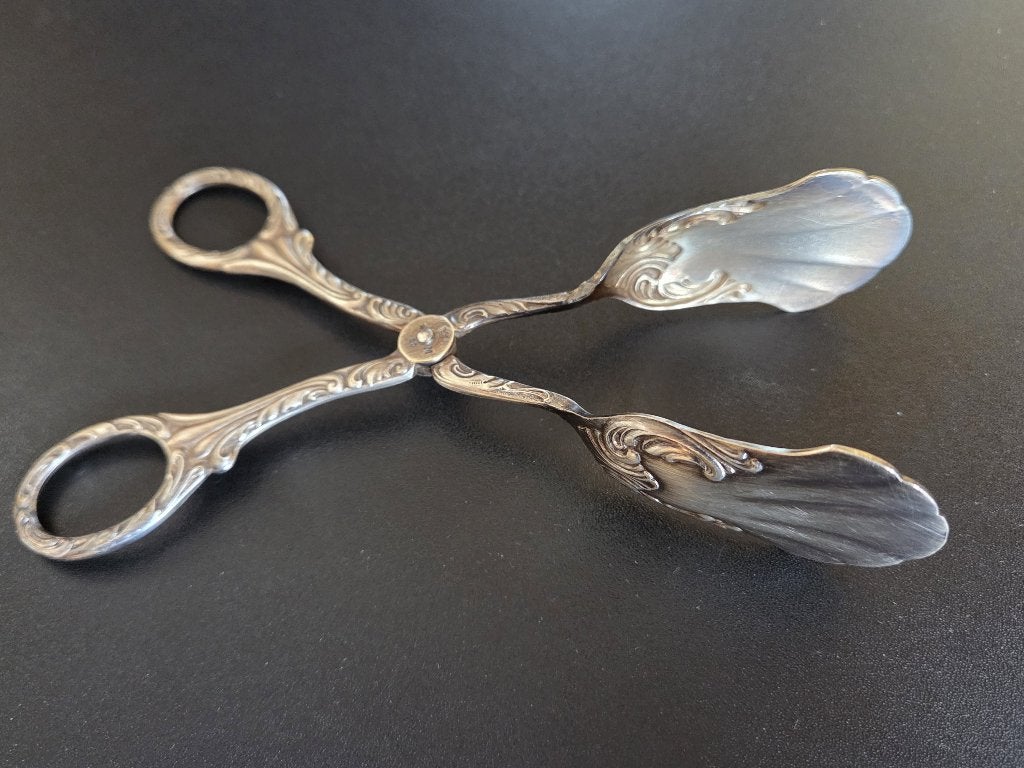 Antieke verzilverde WMF gebaktang / koekjestang (Jugendstil), Antiek en Kunst, Ophalen of Verzenden