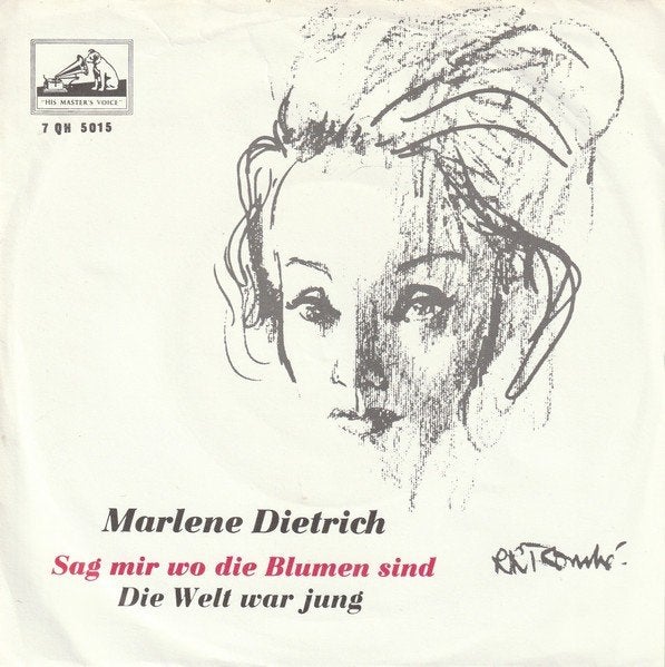Marlene Dietrich "Sag Mir Wo Die Blumen Sind" (HMV 1962), Cd's en Dvd's, Gebruikt, 7 inch, Pop, Fotohoes