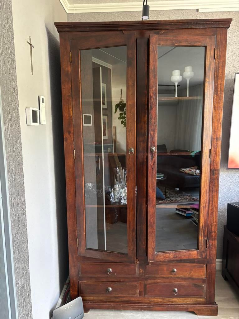 Vitrinekast, boekenkast 210*110*45, Ophalen, 50 tot 100 cm, Zo goed als nieuw, 150 tot 200 cm