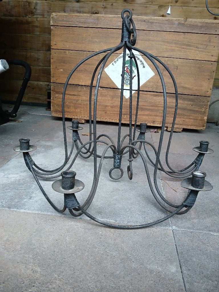 Hang kandelaar, Gebruikt, Zwart, Metaal, Kandelaar
