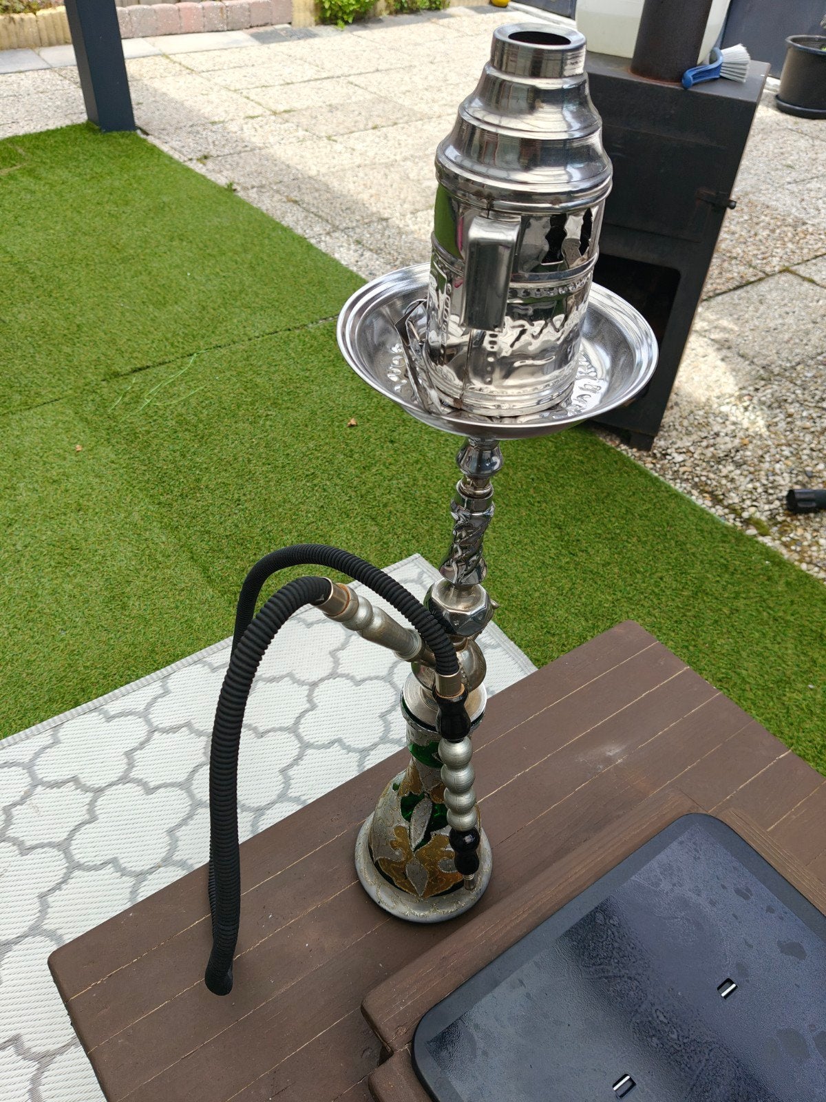 Originele Khalil Mamoon Café Waterpijp (Klassieke Egyptische, Ophalen of Verzenden, Zo goed als nieuw, (Water)pijp